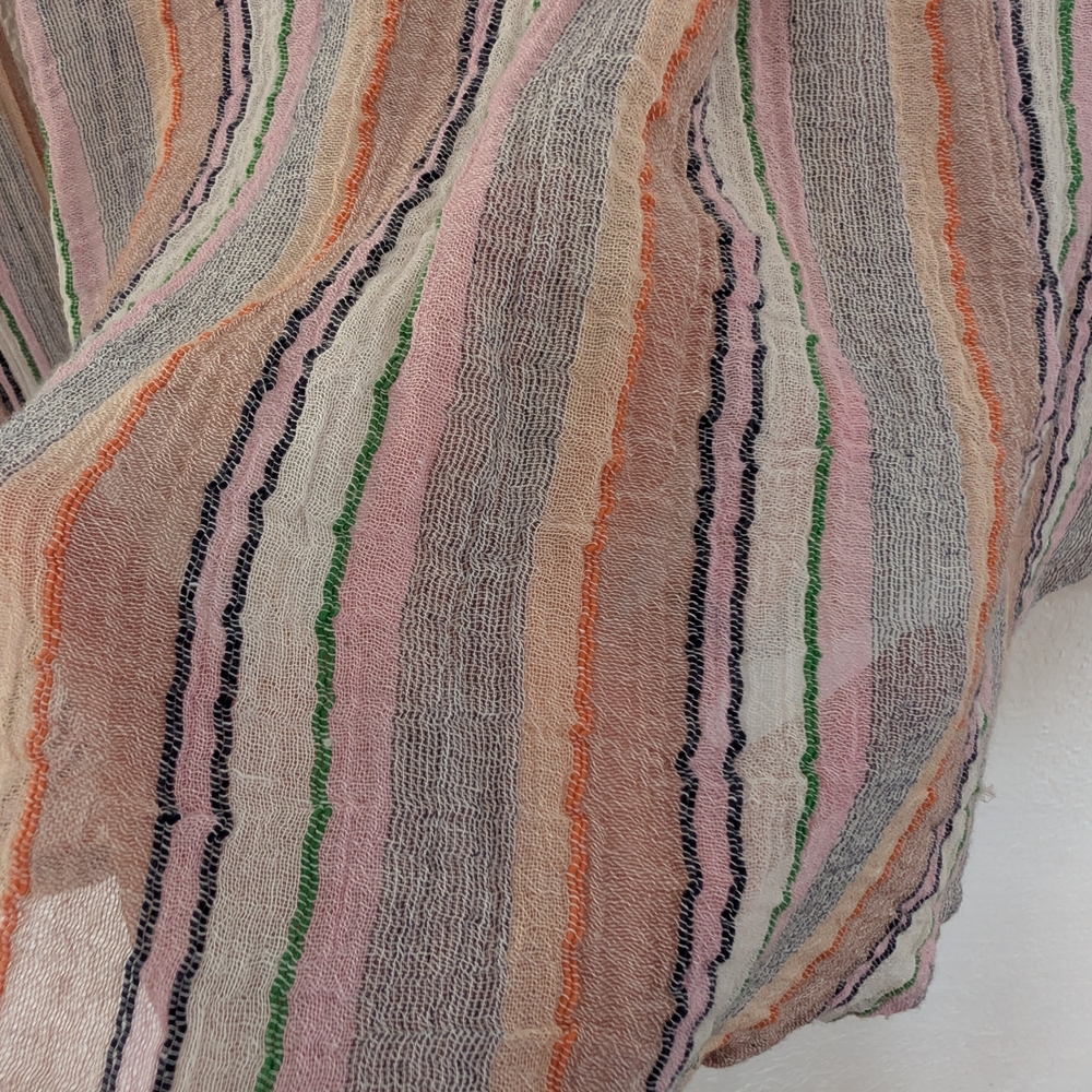 We The Free Midwest Gauzy Sheer Stripped Button-Down Shirt Boho Y2K Festival - Picture 7 of 8